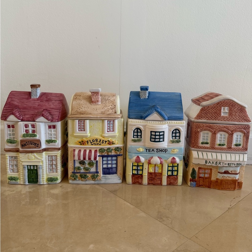 Vintage Village SET OF 4 Dry Good Jars